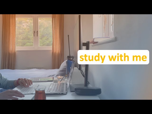 1-hour study with me | No music | Background noise | 25/5 Pomodoro