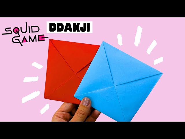 How To Make Squid Game Ddakji A4, How To Make Ddakji TUTORIAL 🟥🟦