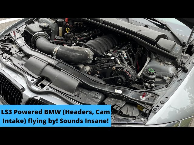 LS3 BMW ripping by with custom exhaust (Sound up!!)