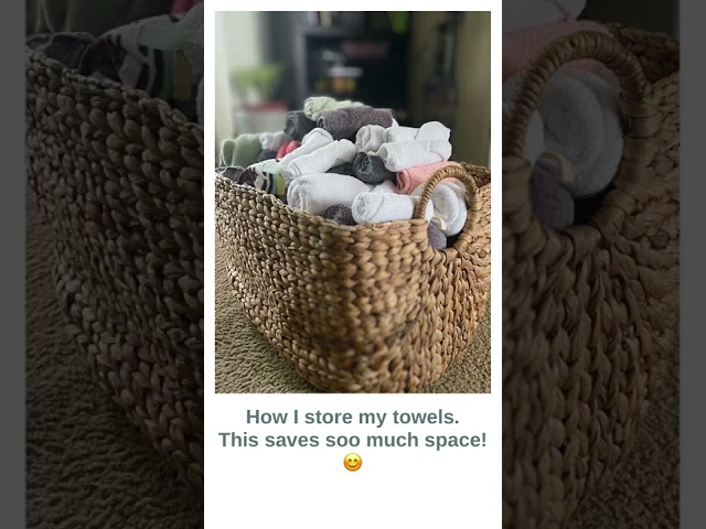 This is how I fold towels to save space.