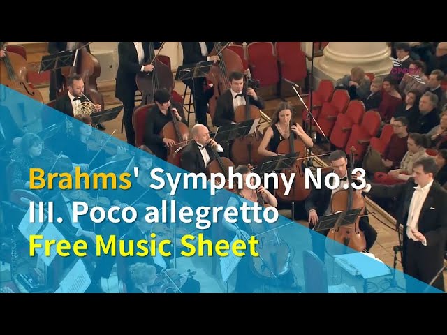 Brahms - Symphony No.3 in F Major, Op.90, 3rd Movement - Poco Allegretto | Free Music Sheet