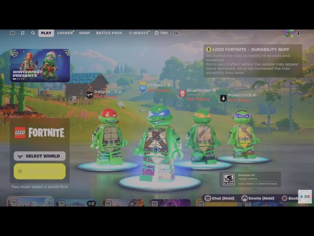 Lego Fortnite Ninja Turtles Squad 4-Player Co-Op TMNT Gameplay