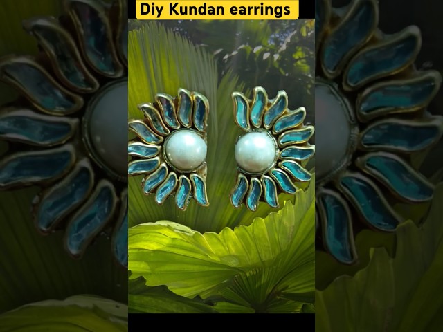 DIY Kundan Earrings 😱#earrings #diy #shortsfeed #shorts #art #essay #handmade earrings