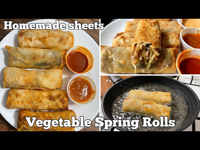 Vegan spring rolls with Homemade Wrapping Sheet | Vegan recipes | Vegetable spring rolls | Snacks