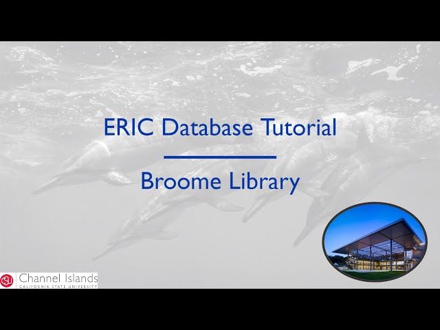 ERIC Database Tutorial