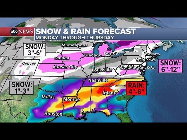 2 storms to bring some of the highest snow totals of season to major cities