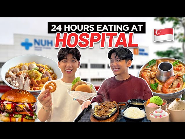 ONLY EATING at a HOSPITAL for A DAY! *NUH Singapore*