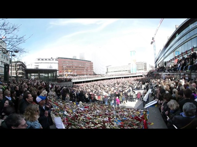 One minute of silence - Stockholm stays united (360° video)