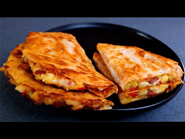 Delicious & Crispy Potato Cheese Quesadilla - Easy and Quick Recipe