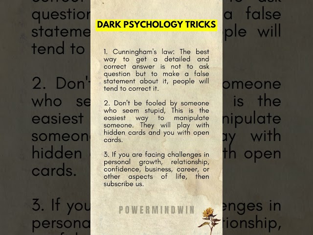 Dark Psychology Tricks! #darkpsychology #psychology #humanity #liferules #ytshortsvideo