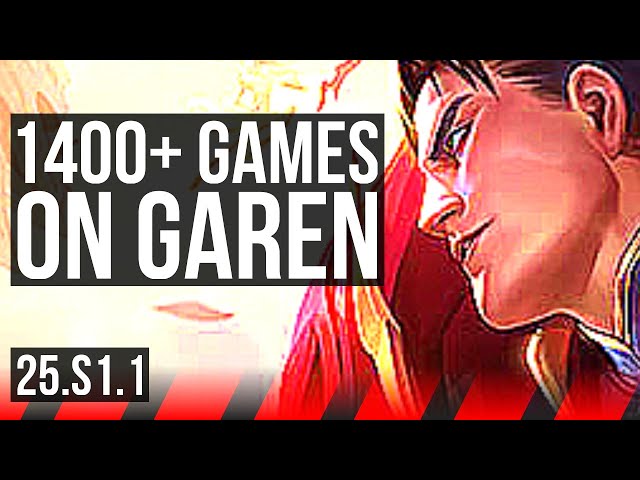 GAREN vs MORDEKAISER (TOP) | 1400+ games | NA Master | 25.S1.1