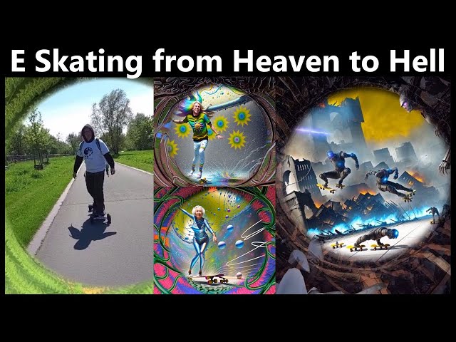 E Skating from Heaven into to an AI - generated Hell (Please surf this in VR)