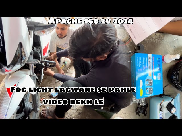 Installing HJG Mini Driving light in Apache 160 2v 2024 bs6 || fog light installation apache 160 2v