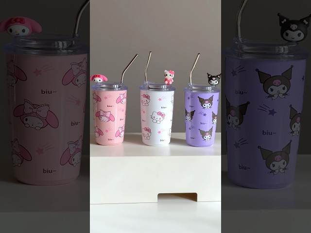 Hello Kitty or Kuromi 🥰?? #sanrio #mymelody #kuromi #hellokitty #tumbler #coffee #kawaii #shorts