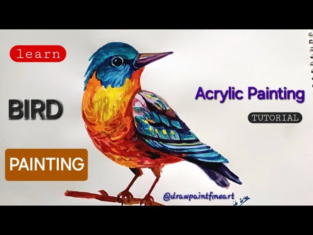 PRETTY Bird Acrylic Painting Tutorial