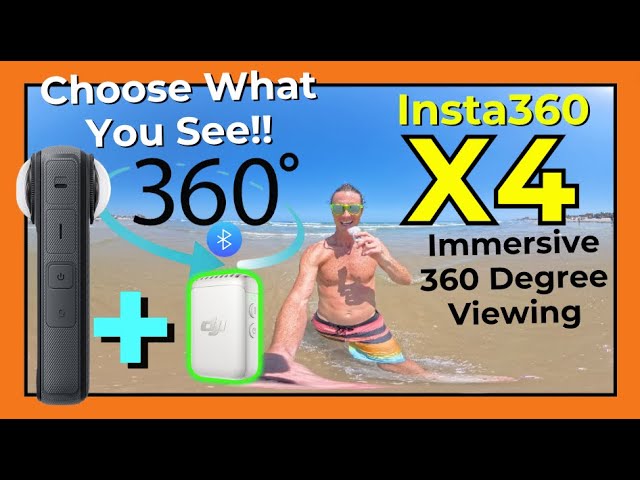 Insta360 X4 - Bluetooth DJI Mic 2 Test (4k ACTUAL 360 Beach Day Vlog video - You can look around)