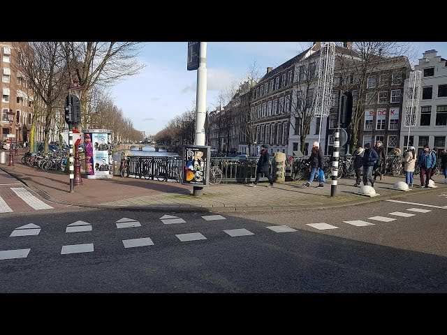 Amsterdam from the tram.  Winter 2018, Line 17: Nieuwezijds Kolk to Elandsgracht