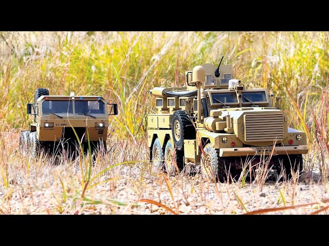 US Army Military Truck 8x8 HG-P802 1/12 scale & P602 U.S MILITARY COUGAR 6X6 MRAP Off-Road ASMR