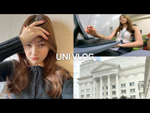 UNI VLOG | productive days in dlsu, midterms, homeworks, presenting in class, grwm, self-care!