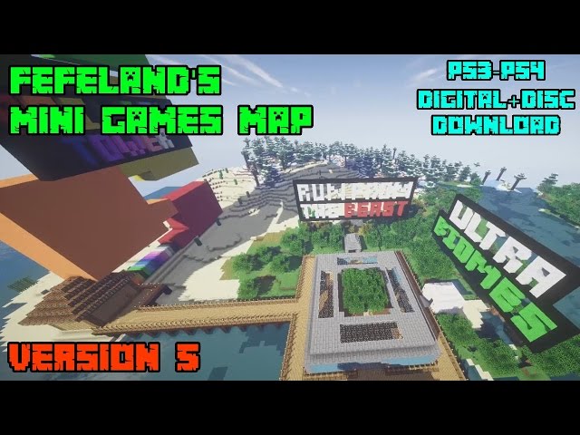 Minecraft PS3 & PS4 | FEFELAND's MINI GAMES MAP VERSION 5 | The Parkour Update