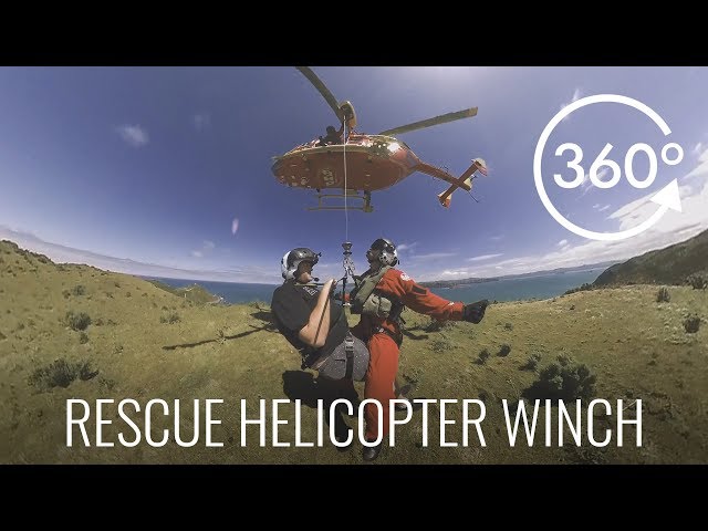 Helicopter Winch Rescue - 360° Video - Life Flight Rescue Helicopter