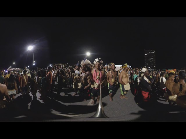 360° VR video indigenous march Brasilia, Brazil