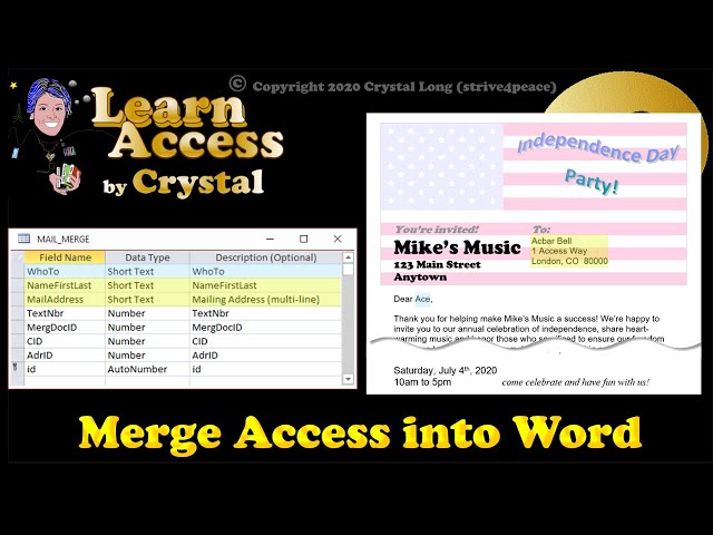 Merge Data from Access into a Microsoft Word Letter