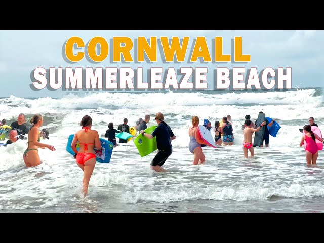 🇬🇧 England Beach Walk - Summerleaze Beach, Cornwall | Best Sandy Beach in England