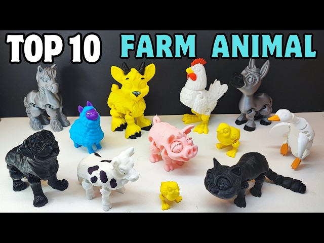 Top 10 Farm Animals _ 3D Printed Animal Toys