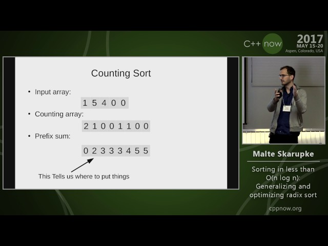 C++Now 2017: M. Skarupke “Sorting in less than O(n log n): Generalizing and optimizing radix sort"