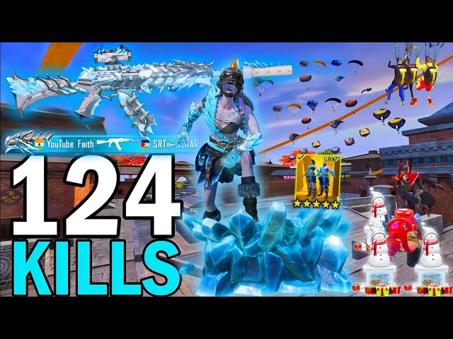 124 KILLS!😍ALL MAXED GLACIER SKINS🥶HARDEST LOBBY EVER | PUBG MOBILE BGMI