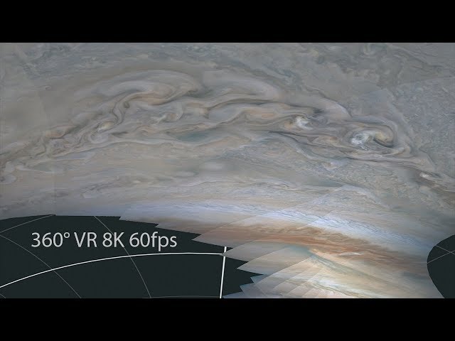 JunoCam PJ20 | Jupiter Fly-under Time-lapse | 360° VR, 8K, 60FPS