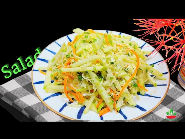 I can't stop eating this cabbage, carrot and apple salad. So fresh, crunchy and healthy