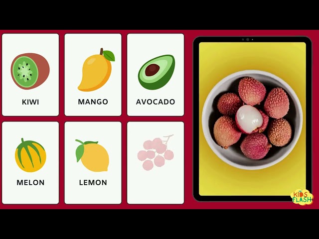 Fruit Names for Kids with Flashcards | Learn Fruits with Fun | ABC Kids Flash TV