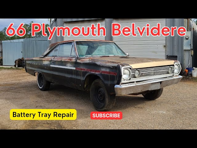 1966 Plymouth Belvidere battery tray repair