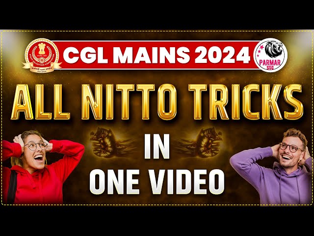 CGL MAINS 2024 | ALL NITTO TRICKS IN ONE VIDEO