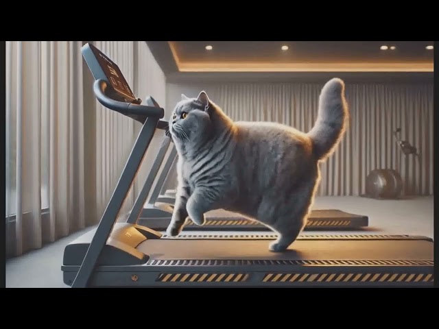 Whiskers Hits the Gym: The Ultimate Cat vs. Treadmill Showdown!