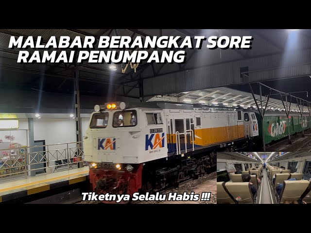 KERETA LARIS MALANG - BANDUNG KEBERANGKATAN SORE | Naik KA Malabar Kertosono - Leles