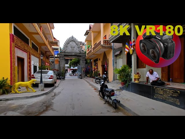 PHNOM PENH Saravoan Techo Pagoda walking through the complex CAMBODIA 8K 4K VR180 3D Travel