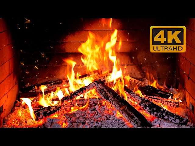 🔥 Cozy Fireplace 4K (12 HOURS). Fireplace with Crackling Fire Sounds. Fireplace Ambience