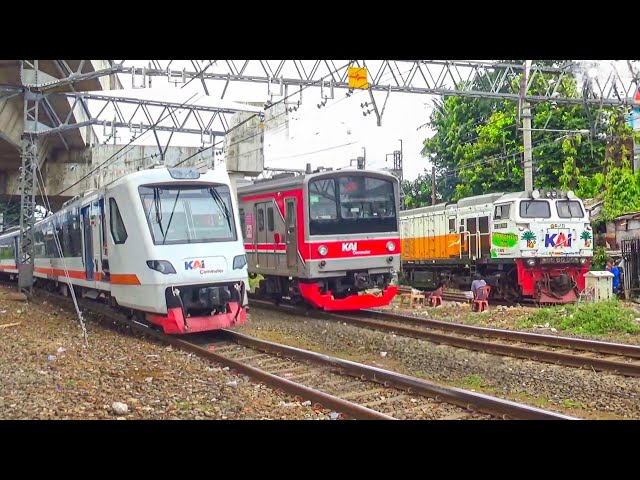 KOMPILASI KERETA API DAN KRL COMMUTER BANDARA DI JALUR PERCABANGAN PETAK STASIUN MANGGARAI