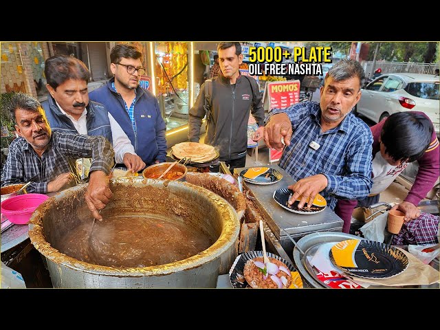 Delhi's No.1 Oil Free Chole Bhature | Delhi Street Food | Kulhad Chole Bhature, Rajma Chawal & more