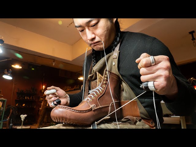 100% Handcrafted! A Man Turns Raw Leather into Handmade Leather Boots