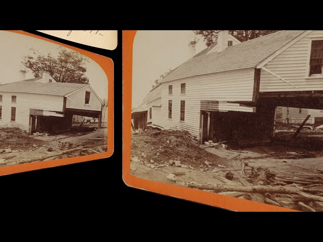 House in Leeds MA, on Main aka Leeds St, Mill River Flood 1874 (VR 3D still-image)