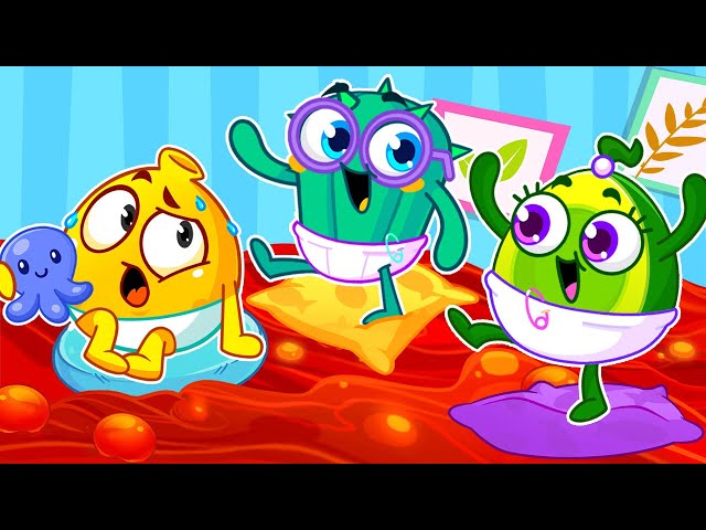 🤩 The Floor Is Lava Challenge 🌋 🥑✨|| Funny Stories for Kids by Pit & Penny Babies🍼👶