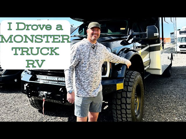 I Drove a MONSTER TRUCK RV on 41's // LiquidSpring Suspension // First Time Driving a Motorized RV