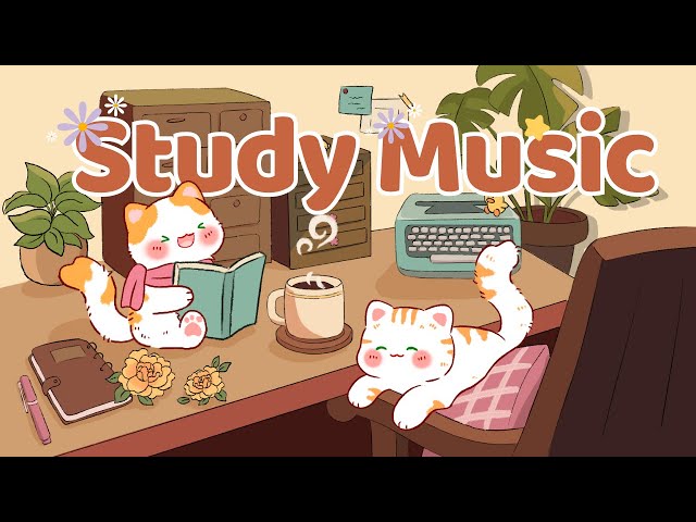 Study Music ☕☀️ Lofi Kitty 🥨1 Hour Cafe Song 🍒🍓Stream cafe☕ cute & relaxing 🎶 Make Your Day Better