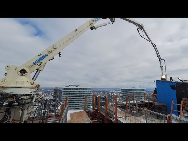 PUMPING CONCRETE at an 86 Story High Rise Project in Ontario, Canada