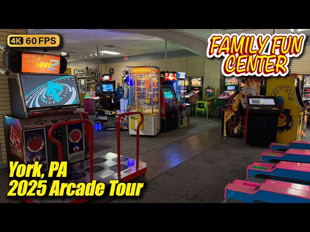 Family Fun Center @ York Galleria (York PA), new January 2025 arcade tour, full 4K walkthrough