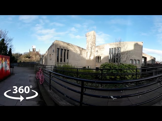 A 360° walk around Dunelm House & Kingsgate Bridge, Durham (Brutalist Architecture)